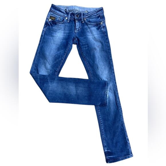 Y2K G Star Edgy Low Rise Slim Leg Edgy Retro Punk Skinny Jeans 25X32 - Picture 2 of 7